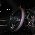 Diamond Nice Pretty PU Leather Vehicle Steering Wheel Covers 15 inch 38CM - Purple