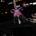 Hanging Pendant Bell Beautiful Bling Bling Diamonds Crystal Car Pendant Car Interior Decoration - Purple