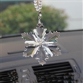 Hanging Pendant Snowflake Beautiful Bling Bling Crystal Car Pendant Car Interior Decoration - White