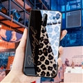 Lanyard Leopard Print Mirror Surface Silicone Glass Covers Protective Back Cases For OnePlus 7 - Black