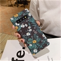 Flower Matte Silica Gel Shell TPU Shield Back SHard Cases Skin Covers for Samsung Galaxy S10 - Green