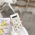 Flower Matte Silica Gel Shell TPU Shield Back Soft Cases Skin Covers for Samsung Galaxy S10 Lite S10E - White