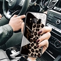 Lanyard Leopard Print Mirror Surface Silicone Glass Covers Protective Back Cases For S8 Plus S8+ - Black