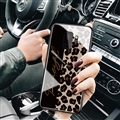 Lanyard Leopard Print Mirror Surface Silicone Glass Covers Protective Back Cases For Samsung Galaxy S9 - Black