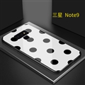 Lovers Polka Dots Mirror Surface Silicone Glass Covers Protective Back Cases For Samsung Galaxy Note9 - White