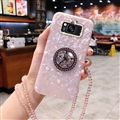 Luxury Diamond Lanyard Shuck Bling Case Protective Shell Cover for Samsung Galaxy S8 - Pink