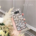 Luxury Rhinestone Silicone Hard Case Protective Shell Cover for Samsung Galaxy S10 Plus S10+ - Silver