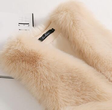 Cheap Cute Elegant Faux Fox Fur Vest Fashion Women Overcoat - Pink
