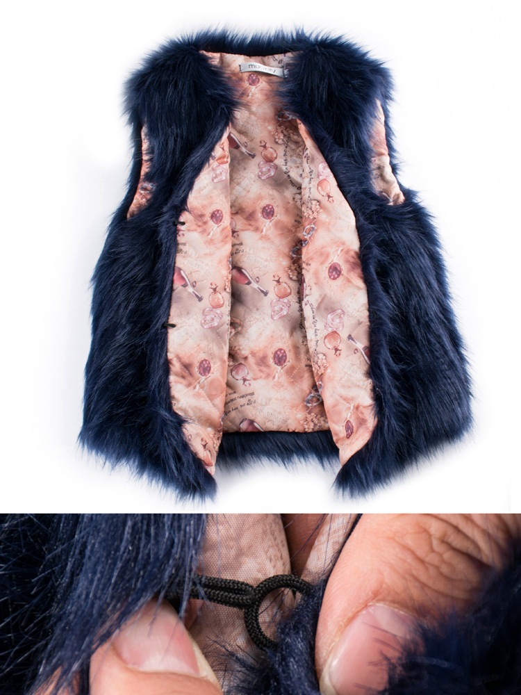 Pretty Cute Elegant Faux Fox Fur Vest Fashion Women Overcoat - Brown