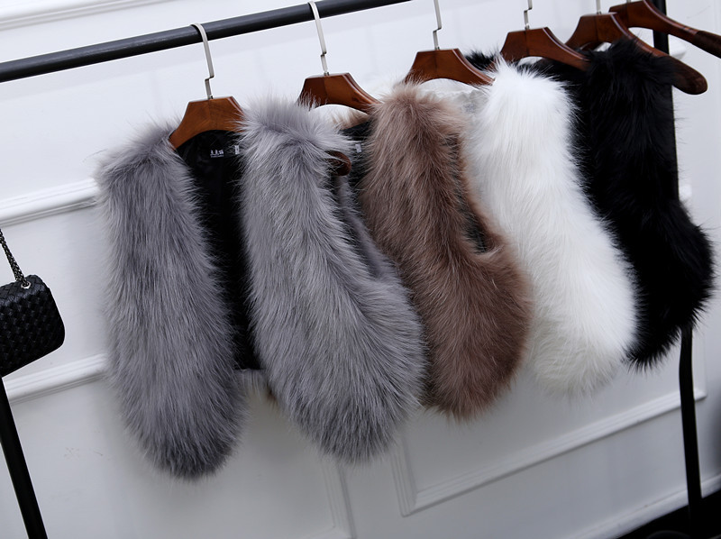 Pretty Winter Elegant Faux Lady Fur Vest Fashion Women Overcoat - Khaki