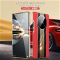 Classic Real Leather Back Cases Holster Covers For Huawei Mate 40/40 Pro/40 RS/40E/4G/5G - Carbon Fibre Red