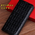 Classic Real Leather Flip Cases Genuine Holster Covers For Samsung Galaxy F52 5G - Crocodile Black 2