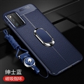 Holder Magnet Leather Pattern Shield Silicone Soft Cases Skin Covers For Samsung Galaxy F52 5G - Blue