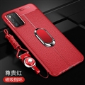 Holder Magnet Leather Pattern Shield Silicone Soft Cases Skin Covers For Samsung Galaxy F52 5G - Red