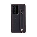 Holder Real Leather Back Cases Wrist Covers For Huawei P40/P40 Pro/P40 Pro+ - Cowhide Black