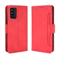 Multi-function Card Leather Flip Cases Wallet Holster Covers For Samsung Galaxy F52 5G - Red