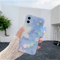 Personality Girl Silicone Wrist Covers Soft Back Shell Chain Cases For Huawei Honor 30 Pro+ - Blue Flower