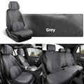 Automobile Half Surround Suede Real Leather Breathable Front & Rear Car Seat Cover Truck Seat Cushion 9pcs For Ford F-150 - Grey