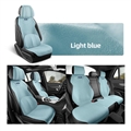Automobile Half Surround Suede Real Leather Breathable Front & Rear Car Seat Cover Truck Seat Cushion 9pcs For Ford F-150 - Light Blue