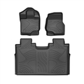 Automotive Floor Mats Interior TPE Waterproof Car Carpet Truck Mats Modification Accessories 3pcs For Ford F-150 - Black
