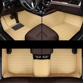 Automotive Floor Mats PU Leather Auto Interior Waterproof Car Carpet Truck Mats 3pcs For Ford F-150 - Beige