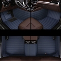 Automotive Floor Mats PU Leather Auto Interior Waterproof Car Carpet Truck Mats 3pcs For Ford F-150 - Blue