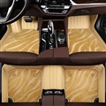 Automotive Floor Mats PU Leather + Starry Sky Blanket Waterproof Car Carpet Truck Mats 7pcs For Ford F-150 - Beige