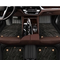 Automotive Floor Mats PU Leather + Starry Sky Blanket Waterproof Car Carpet Truck Mats 7pcs For Ford F-150 - Black