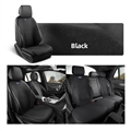 Automotive Half Surround Suede Real Leather Breathable Front & Rear Car Seat Cover Truck Seat Cushion For Ford F-150 - Black