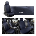 Automotive Half Surround Suede Real Leather Breathable Front & Rear Car Seat Cover Truck Seat Cushion For Ford F-150 - Blue