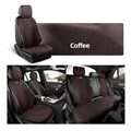 Automotive Half Surround Suede Real Leather Breathable Front & Rear Car Seat Cover Truck Seat Cushion For Ford F-150 - Coffee