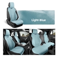 Automotive Half Surround Suede Real Leather Breathable Front & Rear Car Seat Cover Truck Seat Cushion For Ford F-150 - Light Blue