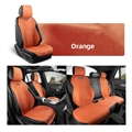 Automotive Half Surround Suede Real Leather Breathable Front & Rear Car Seat Cover Truck Seat Cushion For Ford F-150 - Orange