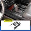 Original ABS Automobile Console Gear Shift Knob Box Panel Cover Car Shifters Decor For Ford F-150 - Black Wood Grain