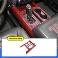 Original ABS Automobile Console Gear Shift Knob Box Panel Cover Car Shifters Decor For Ford F-150 - Red Carbon Fiber