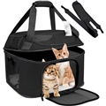 2 Cat Carrier Handbag Backpack Ventilate Durable Polyester Zipper Closure For Cats Dogs Bags Ideal For Travel Outdoor Use - Black