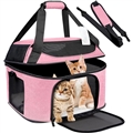 2 Cat Carrier Handbag Backpack Ventilate Durable Polyester Zipper Closure For Cats Dogs Bags Ideal For Travel Outdoor Use - Pink