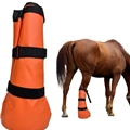 Adjustable Horse Leg Boots Breathable Mesh PVC Treatment Bag Treatment Bag With EVA Pad Reduce Damage Equestrian Gear - Orange