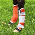 Adjustable Horse Leg Boots Breathable Neoprene Equine Guards Insect-Repellent Wraps Reduced Fatigue Equestrian Gear - Orange