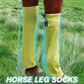 Adjustable Polyester Horse Leg Socks Harness Mosquito Proof Equine Guards Wraps Reduced Fatigue Equestrian Gear - Green