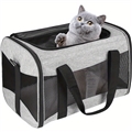 Airline Approved Pet Handbag Ventilate Durable Polyester Zipper Closure For Cats Dogs Bags Container Bag Travel Outdoor - Gray