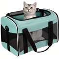 Airline Approved Pet Handbag Ventilate Durable Polyester Zipper Closure For Cats Dogs Bags Container Bag Travel Outdoor - Green