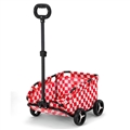 Best Teddy Foldable Pet Stroller Oxford Metal Removable Small Medium-sized Cats Dogs Bags Storage Basket Travel Outdoor - Red