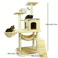 Cat Swing Small Cat Tower For Indoor Cats Climbing Tree Cat Condo Scratching Post Cat Stairs Cat Hammock Cat Climber - Beige