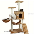 Cat Swing Small Cat Tower For Indoor Cats Climbing Tree Cat Condo Scratching Post Cat Stairs Cat Hammock Cat Climber - Khaki