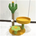 Cat Tree Cactus Small Cat Tower For Indoor Cats Climbing Tree Cat Condo Cats Nest Scratch Posts kitten Essentials Cat Climber - Yellow