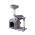 Cat Tree House Towers Cat Post Climbing Tree Cat Condo Scratching Post Climbing Frame Cat Post Climbing Shelf - Grey