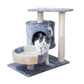 Cat Tree House Towers Large Cat Climbing Tree Cat Condo Scratching Post Climbing Frame Large Cat Climbing Shelf - Grey