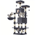 Cat Tree House Towers Large Cat Climbing Tree Cat Condo Scratching Post Multi-Level Large Cat Climbing Shelves - H012 Dark Gray