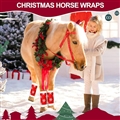 Christmas Horse Leg Boots Breathable Mesh Polar Fleece Equine Guards Insect-Repellent Wraps Reduced Fatigue Equestrian Gear - Red